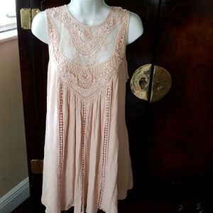 boho little dust pink swing dress, xl